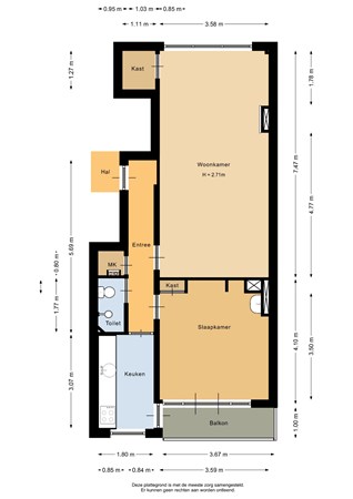 Floorplan - Pleinweg 11B, 3081 JC Rotterdam